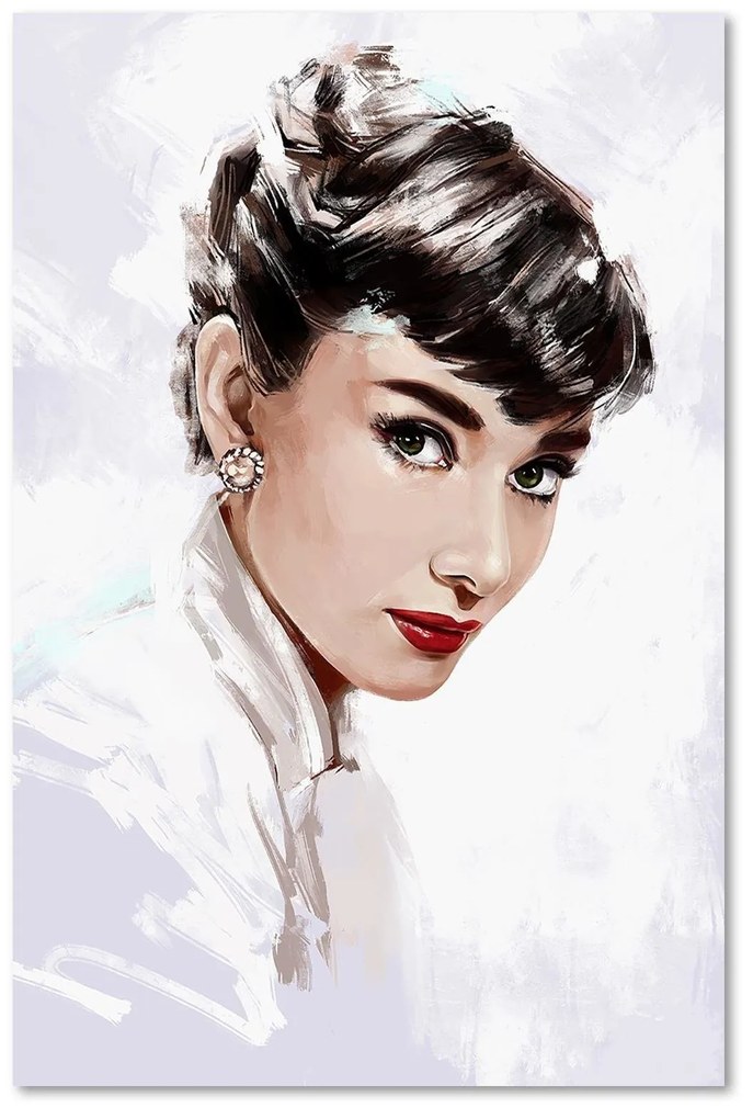 Gario Obraz na plátne Audrey Hepburn v bielom - Dmitry Belov Rozmery: 70 x 100 cm