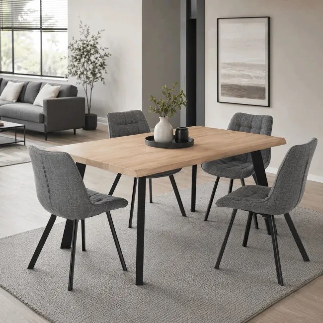 Jedálenský stôl HT-F4516 OAK divoký dub / čierne nohy