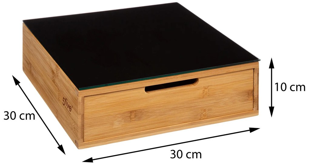 Krabička na kapsle do kávy Modern bambus/černá