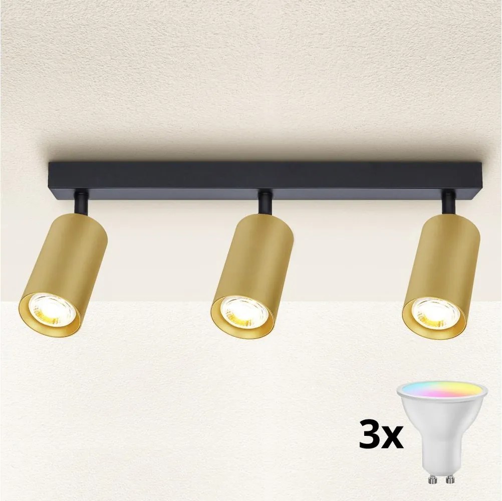 Brilagi - LED stmievateľné bodové svietidlo SELE GOLDEN 3xGU10/6W/230V čierna/zlatá