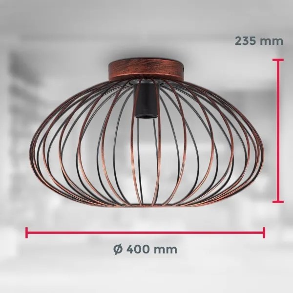 B.K. Licht 1471 - Prisadený luster RETRO 1xE27/40W/230V medená