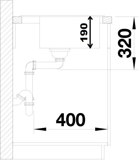 Blanco Dalago 45, silgranitový drez 465x510x190 mm, 1-komorový, čierna, BLA-525869