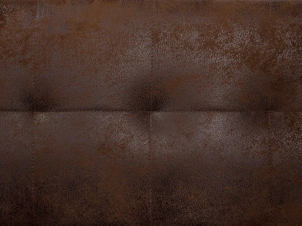 Rohová sedačka z umelej kože orientovaná vpravo hnedá ABERDEEN Beliani