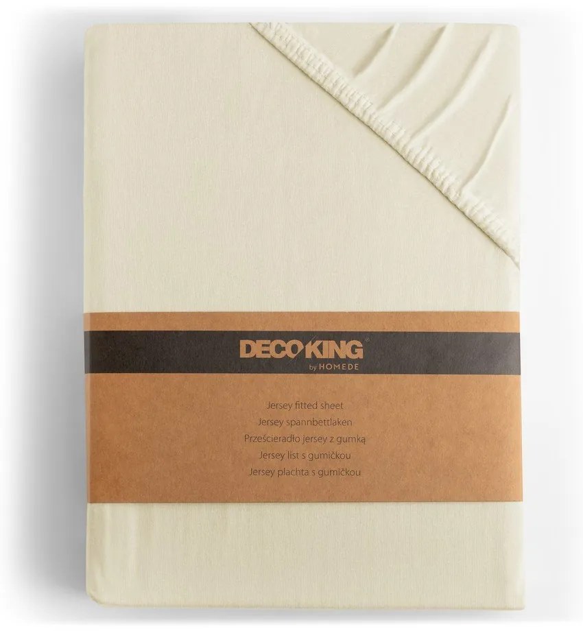 Béžová napínacia plachta jersey 240x220 cm Amber – Restilo