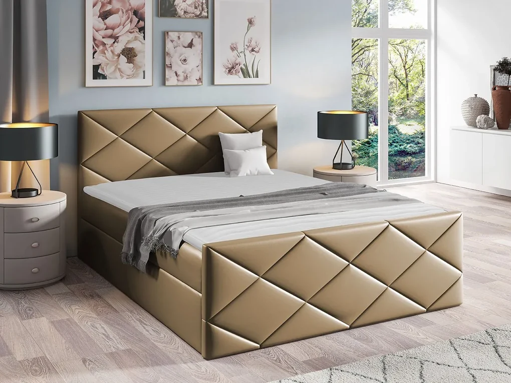 Kontinentálna posteľ Guillermo, Rozmer postele: 120x200, Dostupné poťahy: ekokoža Soft 010a