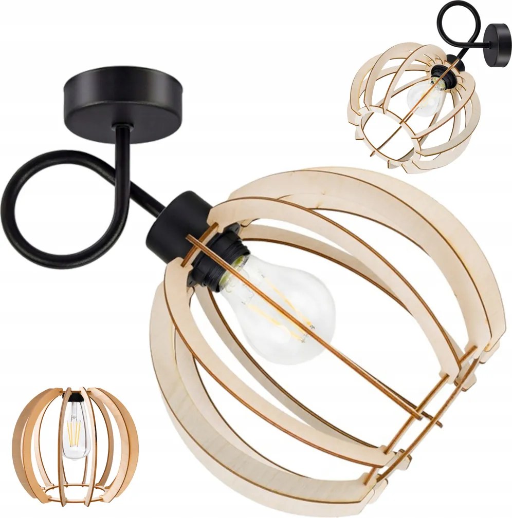 Závesné stropné svietidlo, vinuté (špirálové), loftový štýl – guľa