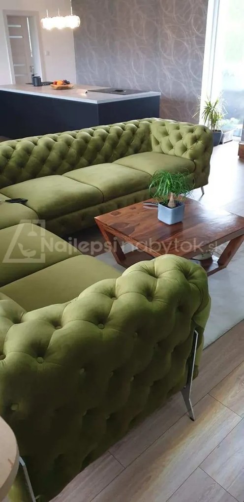 ROHOVÁ SEDAČKA CHESTERFIELD LARISSA PRAVÁ - ĽAVÁ 323 X 264 cm