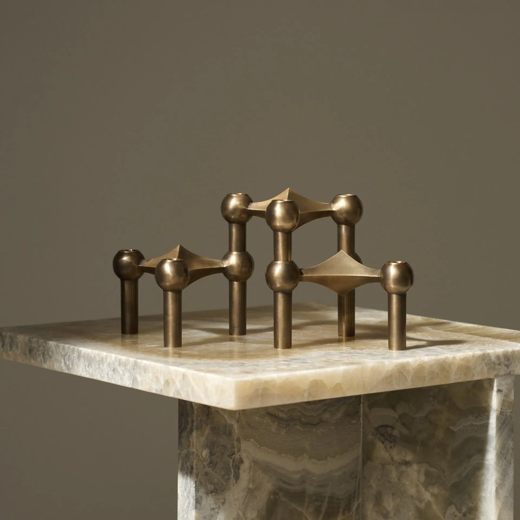 Stoff Nagel Dizajnový svietnik STOFF Nagel Bronzed Brass – set 3 ks