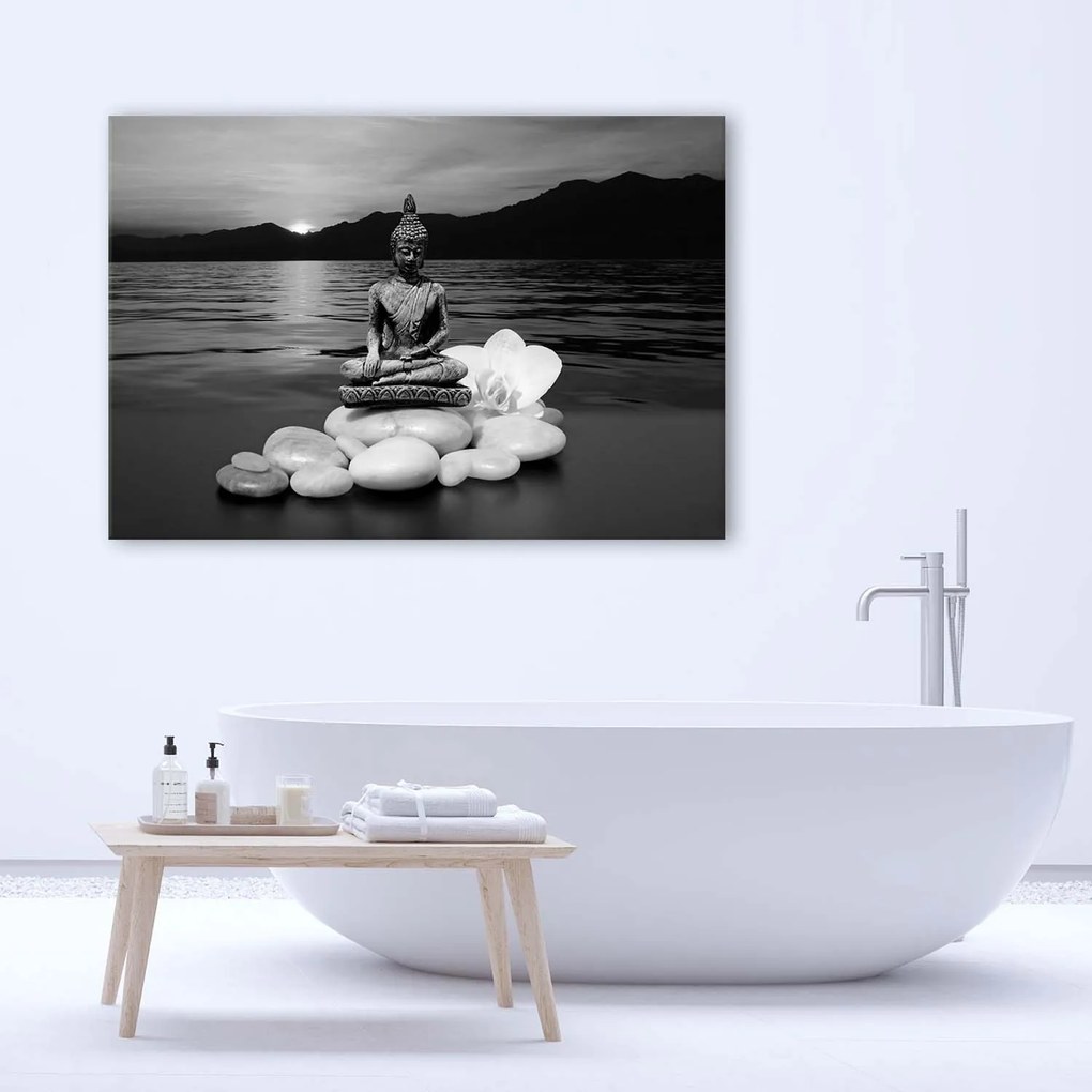 Gario Obraz na plátne Buddha na kameňoch Rozmery: 120 x 80 cm