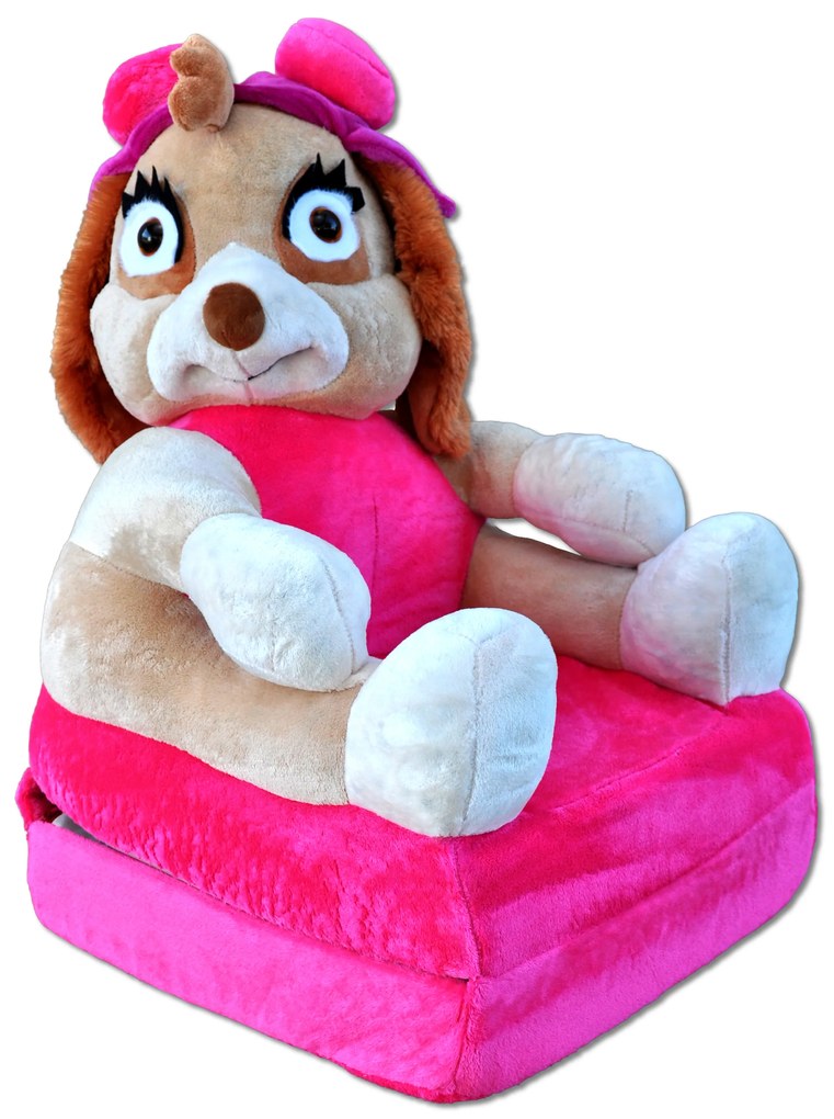 Detské plyšové rozkladacie kresielko PSÍK - ružové