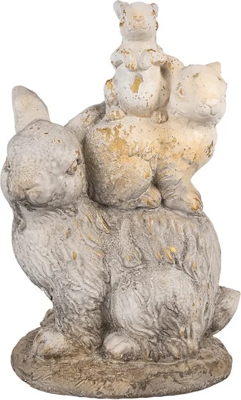 Béžovo-hnedá dekoratívna figúrka králičej rodinka - 27*18*43 cm