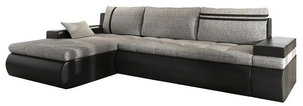Rohová sedacia súprava Sofia, Dostupné poťahy: ekokoža Soft 066 + Lawa 02, Strana: ľavá