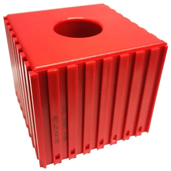 Plastový box pre upínač nástroja VDI 30, modul 8x8, 1 dutina, červená