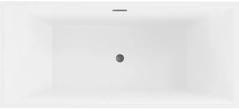 Mexen Vigo, voľne stojaca vaňa 178,5 x 80 cm, biela-čierna, brúsený grafit prepad, 51251788075-95