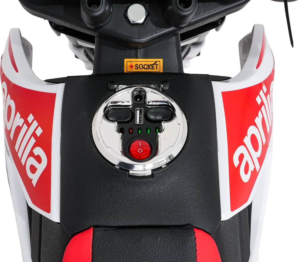 Ramiz Detský motocykel Aprilia RX biely