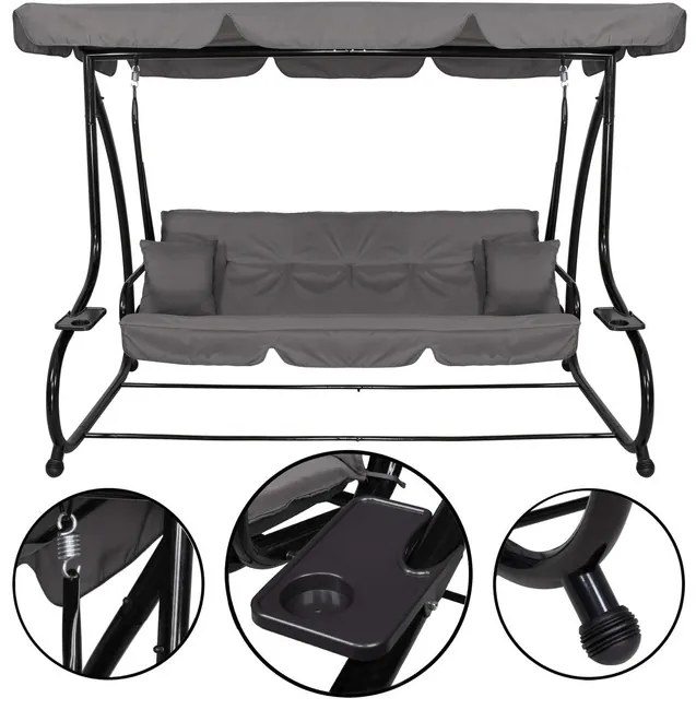 Záhradná hojdačka LINDA SPRINGOS GS0003-sivá