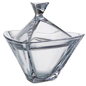 Bohemia Crystal dóza s viečkom Triangle 180mm