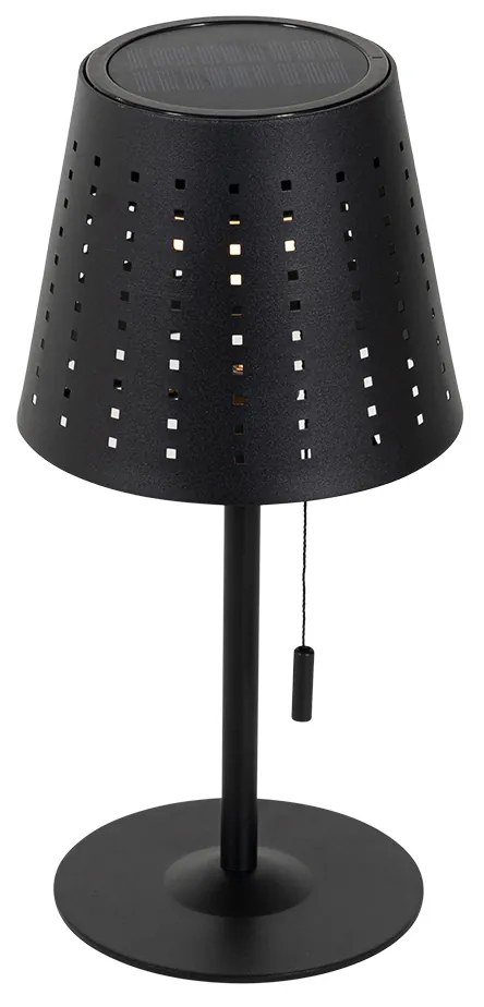 Vonkajšia stolná lampa čierna vrátane LED 3-stupňový stmievač nabíjateľná a solárna - Ferre