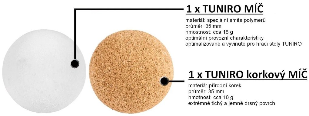 TUNIRO PRO Stolný futbal 110 kg, biely M53854
