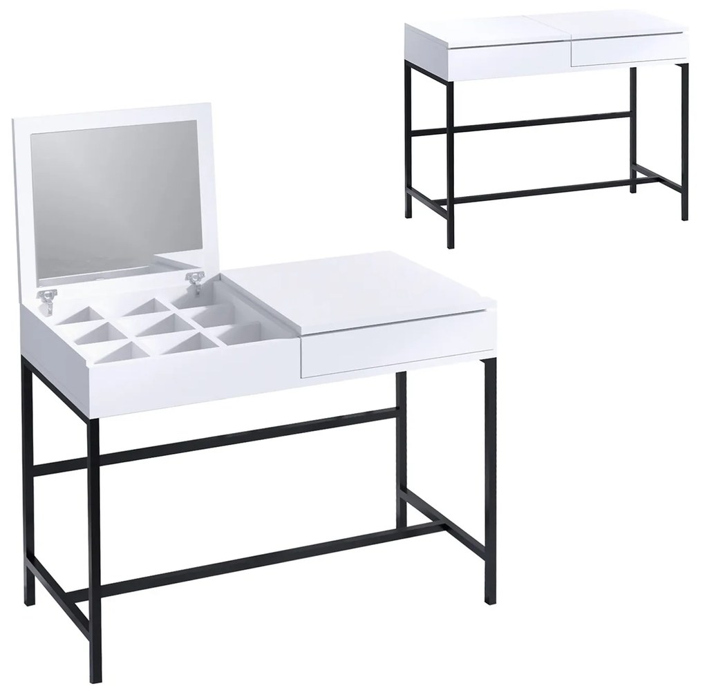 Toaletný stolík Armou biely/čierny