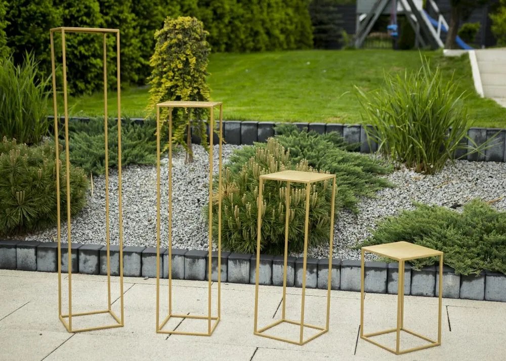 STOJAN NA KVETINÁČ SIMPLE 130X24X24 CM ZLATÁ