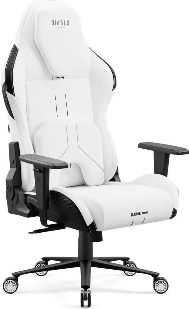 Biela herná stolička s chladiacim sedadlom Diablo X-One Prime Ghosted White