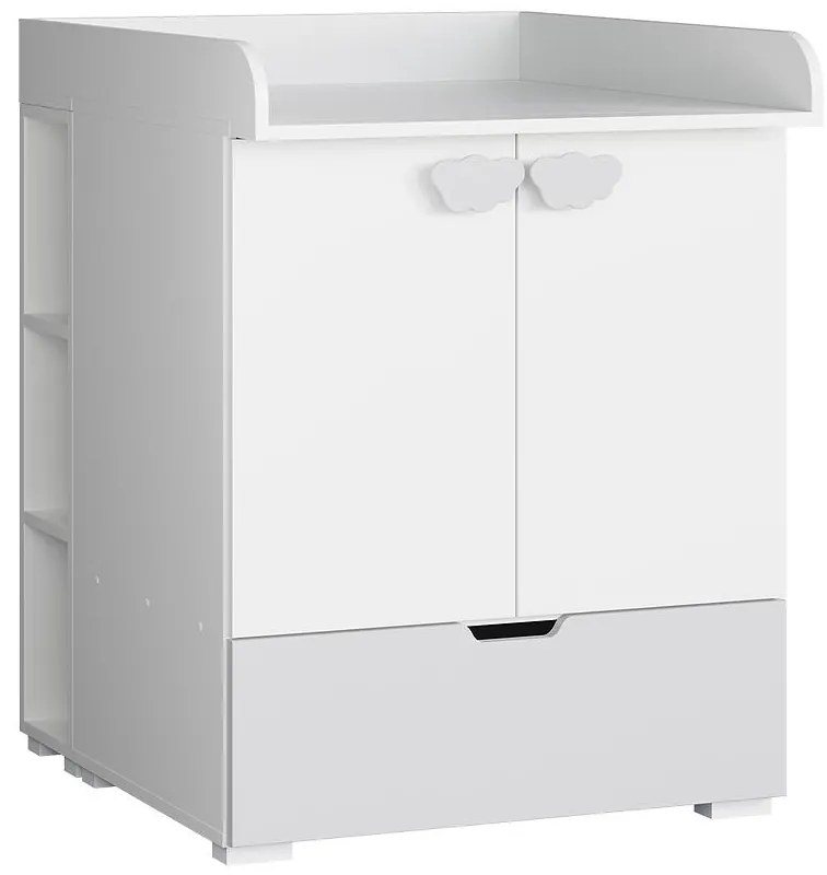 Komoda Lulu  Prebaľovací pult biely+Šedá