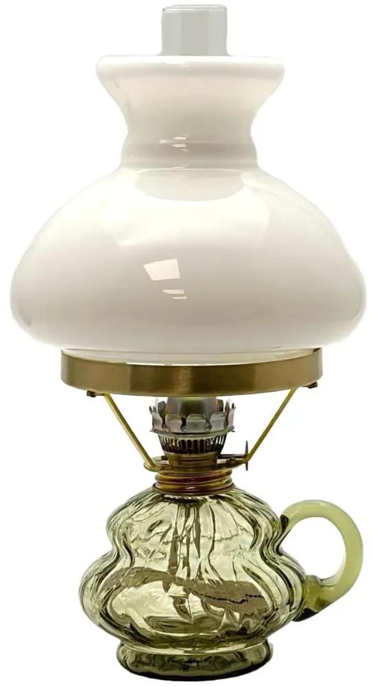 Floriánova huť Petrolejová lampa ANNA 33 cm lesná zelená veľká krakle FL0048