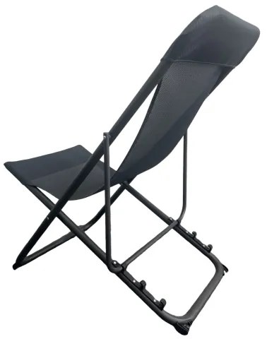 Skladacie kempingové ležadlo čierna