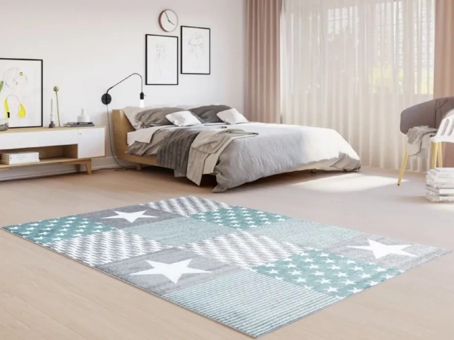 TA Detský koberec Lux tyrkysový so vzorom Rozmer: 120x170