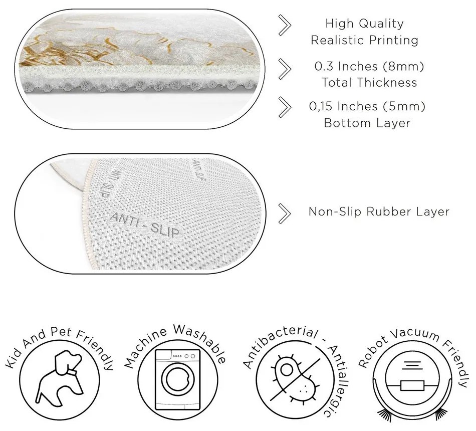 Prateľný okrúhly koberec vo svetlosivej a béžovej farbe ø 80 cm Soft and Gentle – Mila Home