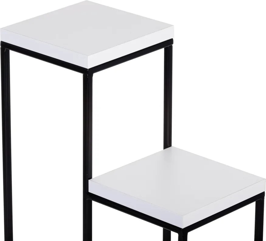 STOJAN NA KVETINÁČ KASKADA 70X34X34 CM ČIERNA/BIELA