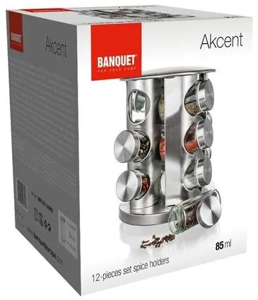 Súprava koreničiek v stojane AKCENT 85 ml, 12 ks