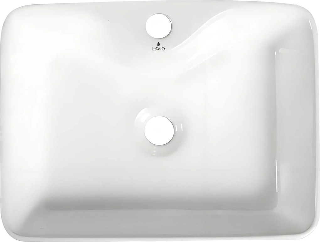 Keramické umyvadlo na desku Aura 47 cm lesklé bílé