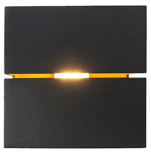 Moderná nástenná lampa čierna a zlatá 9,7 cm - Transfer Groove