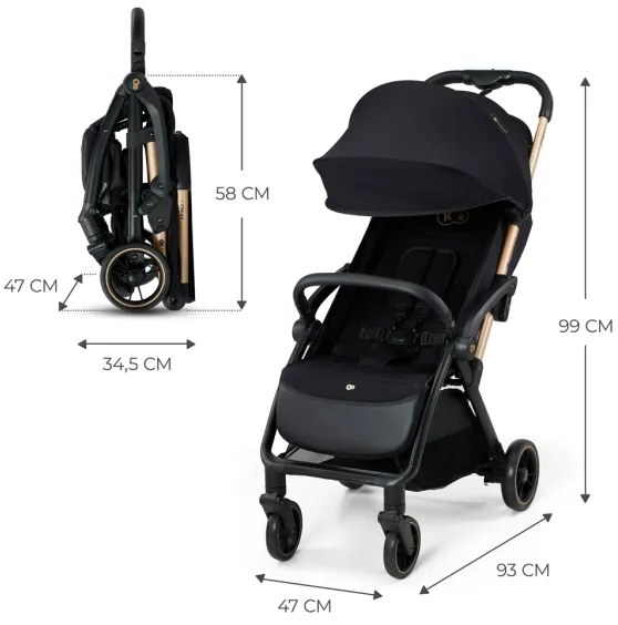 KINDERKRAFT - Športový kočík APINO čierna