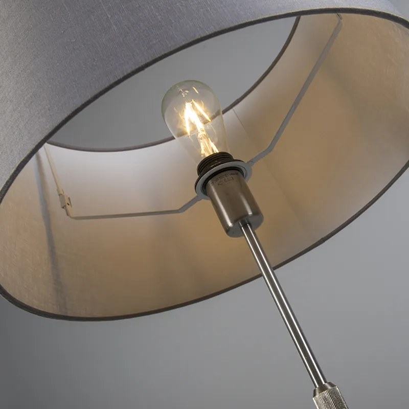 Stojaca lampa z ocele s sivým tienidlom 45 cm nastaviteľná - Parte