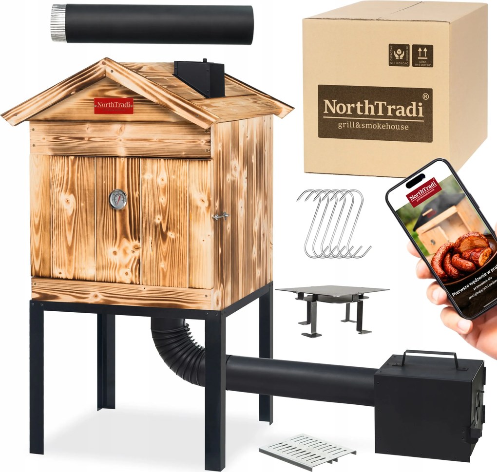 TRENDIE Udiareň drevená s kovovým komínom