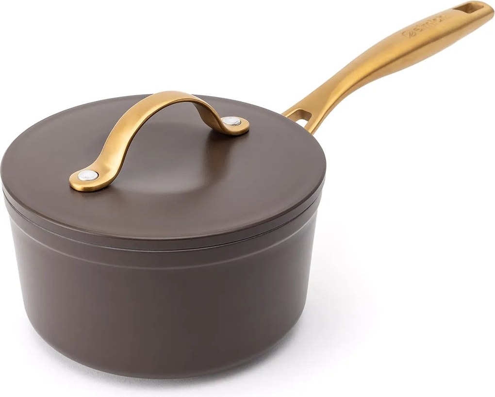 Elmich Nepriľnavý keramický rajnica Zen Ø 16 cm – hnedo-zlatá