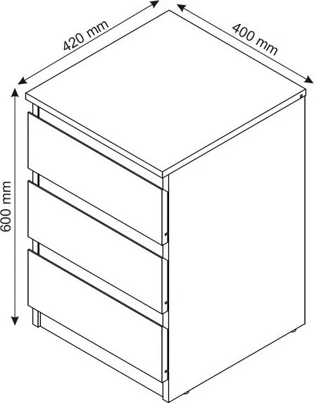 Skrinka/vysoký nočný stolík Carlos 403S, dub artisan
