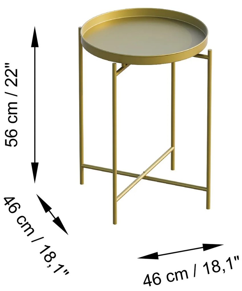 Odkladací stolík Shb-007-A zlatý