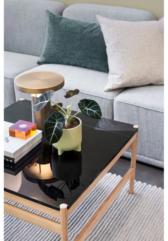 Mramorový konferenčný stolík v čierno-prírodnej farbe 80x80 cm Raw – Hübsch