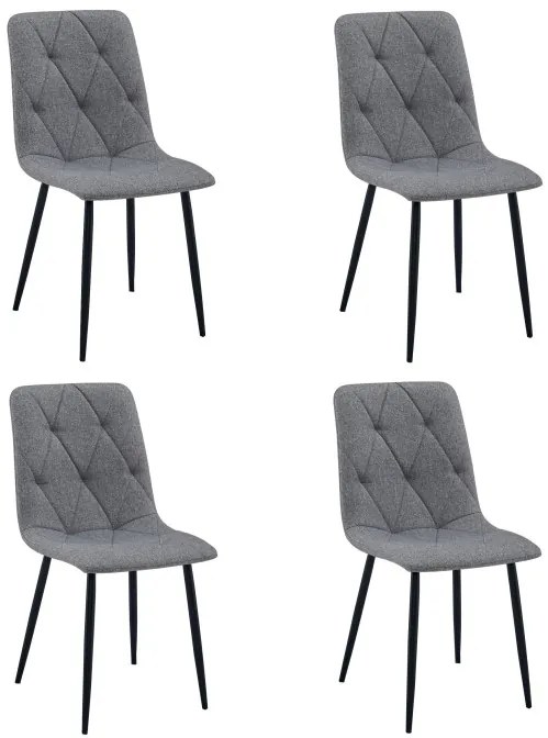 Set štyroch jedálenských stoličiek LIBRA tmavosivé / čierne nohy (4 ks)