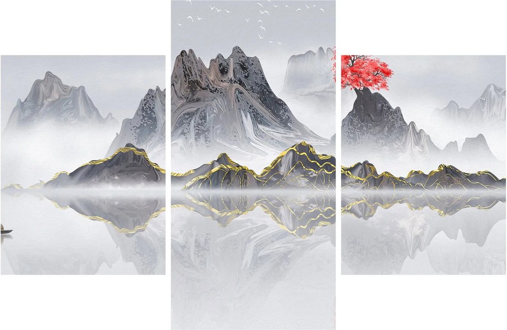 Obraz - Hory v hmle (90x60 cm)