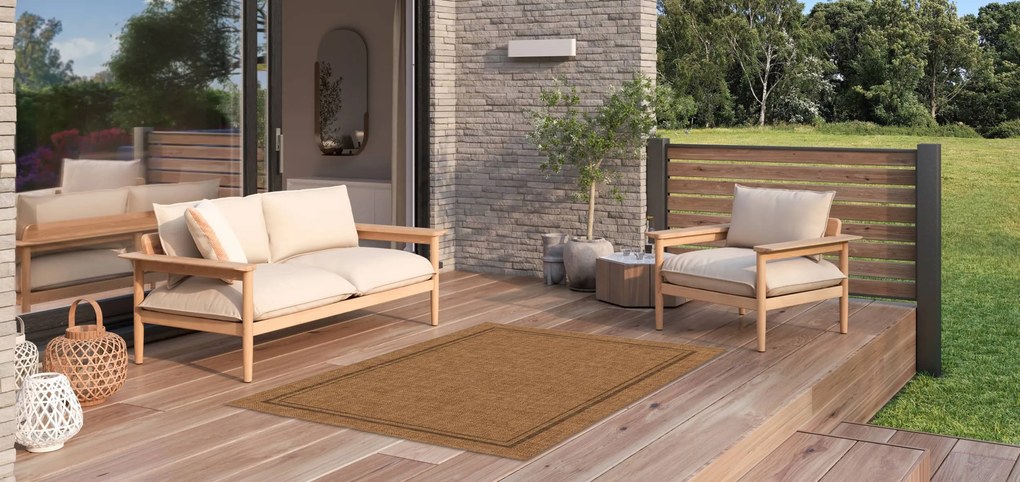 Kusový koberec Jack 28805-070 - na von aj na doma, 120x170, hnedá, chodba / predsieň, Balta