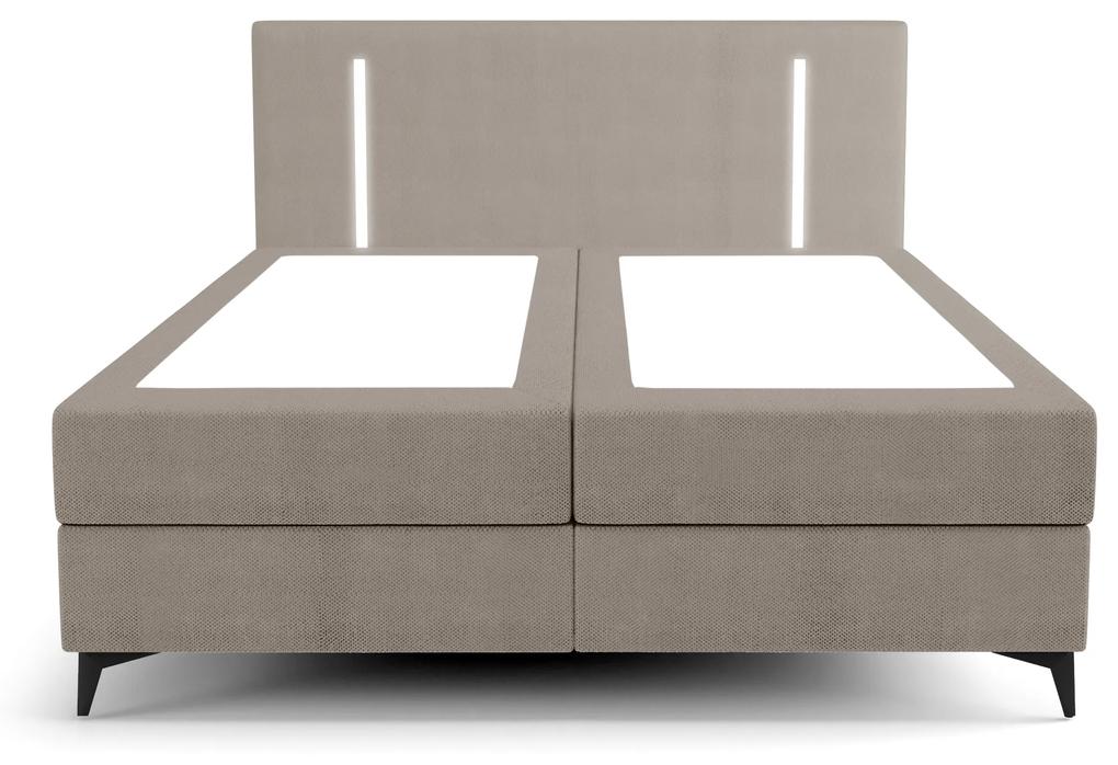 Manželská posteľ 160 cm Ortega Comfort (hnedosivá) (s roštom a matracom, s úl. priestorom) (s LED osvetlením). Vlastná spoľahlivá doprava až k Vám domov. 1082725