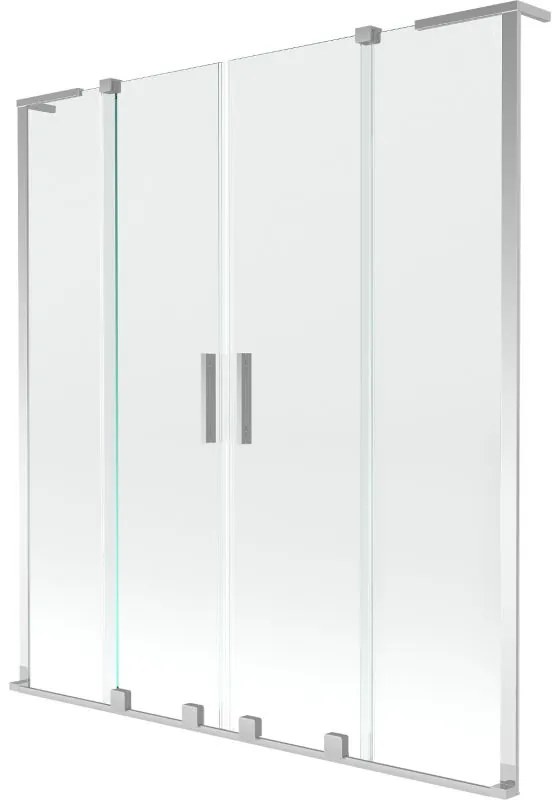 Mexen Velar L Duo, 2-krídlová posuvná vaňová zástena 150 x 150 cm, 8mm číre sklo, chrómová, 896-150-003-02-01