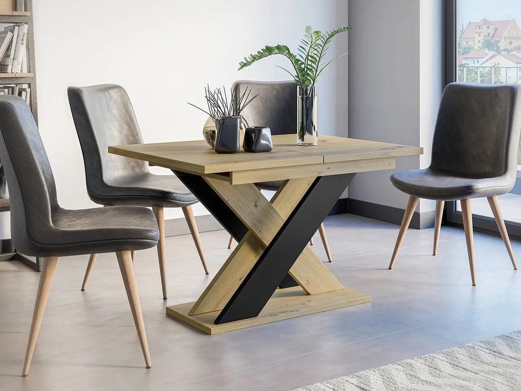 Rozkladací jedálenský stôl Dulcato, Farby: k350 / čierna