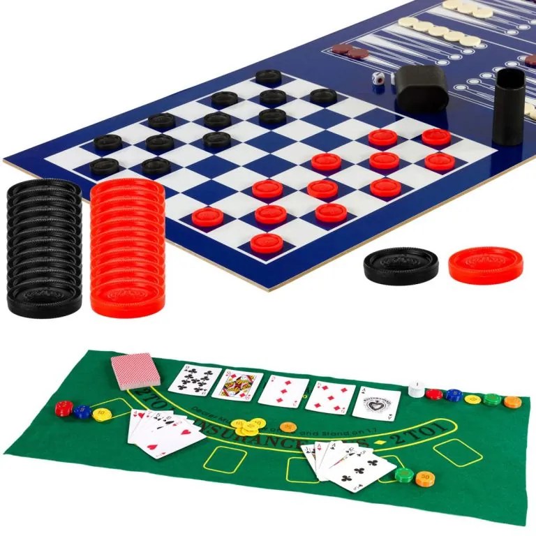 GAMESPLANET® 40544 Multifunkčný herný stôl 15 v 1 - tmavo hnedý