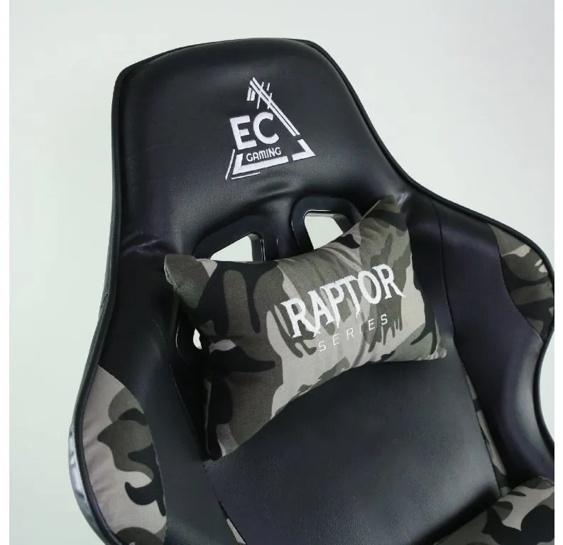 JAKS PREMIUM HERNÉ KRESLO POLOHOVATEĽNÉ EKO - KOŽA ARMY + MASÁŽNY VANKÚŠ